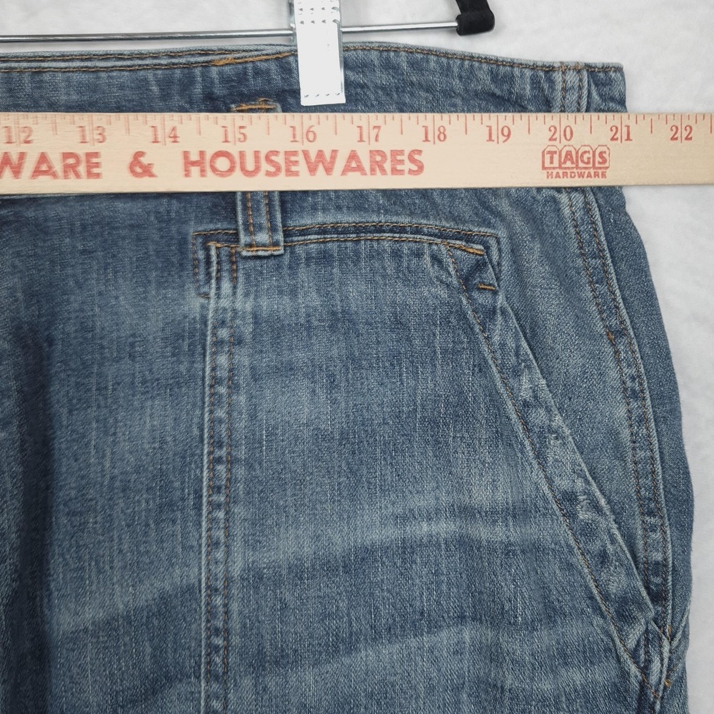 Pilcro Jeans Womens 20W Blue High Rise Crop Relaxed Utility Distressed Denim - Picture 7 of 15